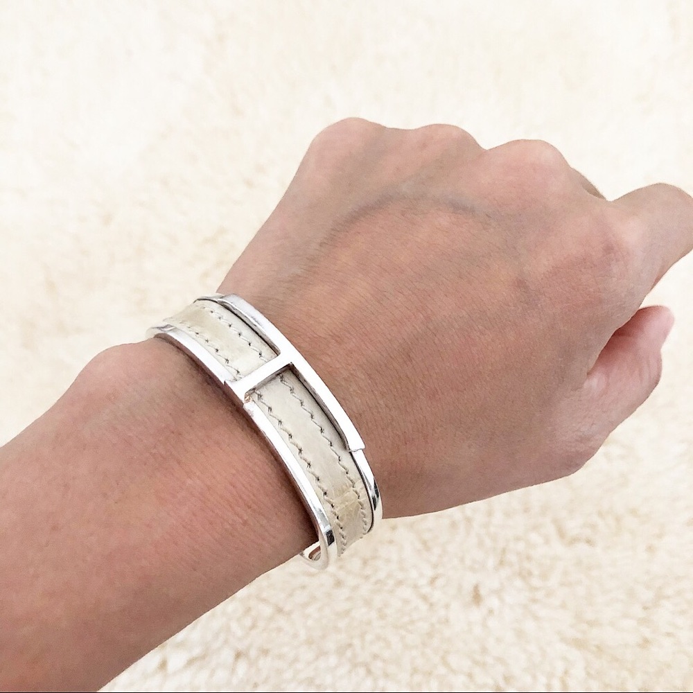 Tod’s Silver Leather Cuff Bracelet